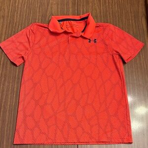 Under Armour Vibrant Red Striped Polo